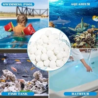 Bola Penapis Akuarium Pasir Penggantian Bola Gentian Poliester Bola Pembersihan Kolam